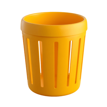 limpar \ limpo amarelo Lixo pode com entalhado Projeto em transparente fundo png