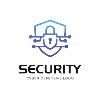 ciber seguridad proteger logo diseño con bloquear y circuito línea tecnología concepto para datos proteccion y intimidad marca logo, gráfico símbolo vector