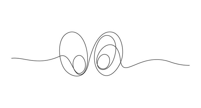 Continuous Line Art big Eyes icon,Minimalist ,Continuous Line Drawing of Expressive Eyes, vector