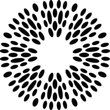 Black Oval Burst Pattern on White Background abstract vector