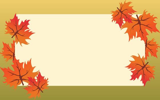 Simple Frame Design With Autumn Leafes Background vector