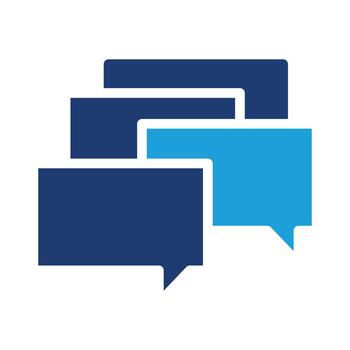 múltiple habla burbujas representando diálogo y conversacion temas de colores icono vector