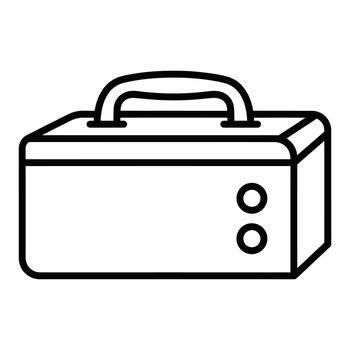 Portable generator with two circular buttons on its side, representing power generation, emergency backup, and off-grid solutions for homes and businesses, symbolizing independence and vector