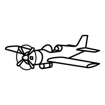 Stylized outline of a vintage propeller airplane in flight, representing aviation, travel, freedom, and retro exploration, perfect for historical projects and nostalgic designs vector