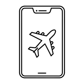 teléfono inteligente mostrando un avión icono, representando viaje planificación, reserva vuelos, y digital navegación para moderno transporte, simbolizando global conectividad y viaje vector