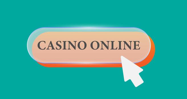 The online casino button.The button for creating glass morphism from transparent glass on a light background vector