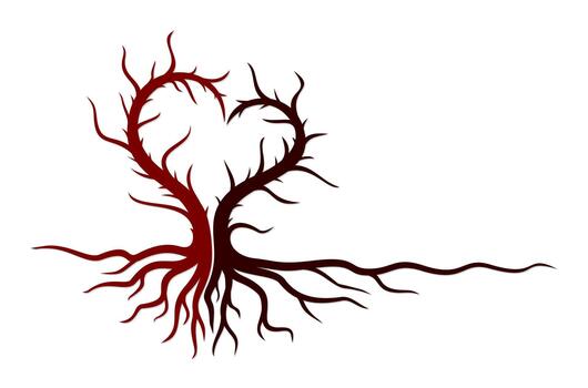 A tree symbol with a heart. vector