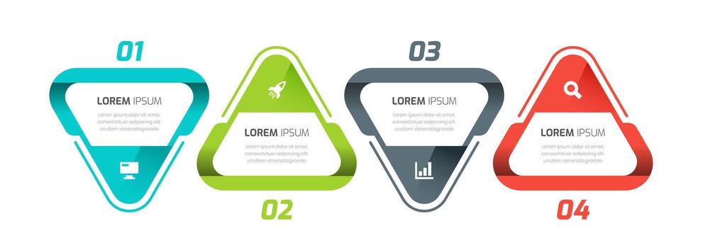 Business Infographic Template Creative Design with Line, Icon and 4 Number for Presentation vector