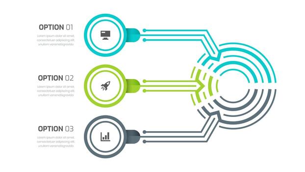 Business Circle Infographic Presentation with Line, Circle, 3 Option and Icon vector