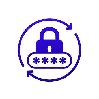 password reset icon with a lock vector