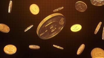 Dogen Kryptowährung Münze rotierend Animation video