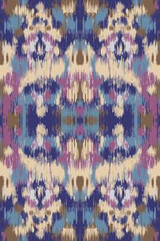 Ikat Pattern, Abstract Texture Seamless Print, Dimensional Boho Fabric vector