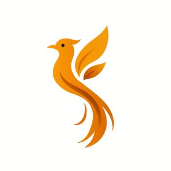 Golden bird in dynamic motion symbolizing energy, renewal, and freedom with graceful curves and artistic balance expressing hope and elegance in modern design vector