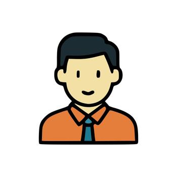 Simple Flat Office Worker Icon for Corporate Identity, HR Management, and Business Web Applications vector