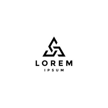 triángulo pico Tres inicial uuu letra logo diseño. triángulo cadena inicial uuu letra logo diseño. vector