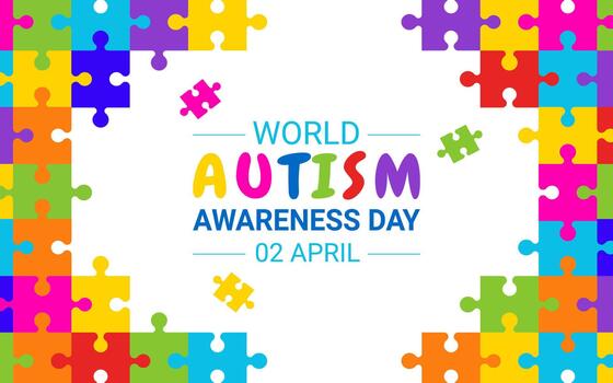 An illustration with puzzle elements that talks about Autism Day vector