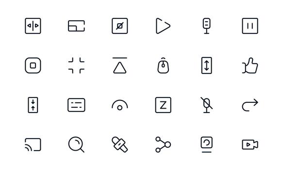 Stylish Playback and Media Control Icon Set for Modern Music Interfaces, Apps, UI and UX Projects vector