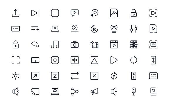 Creative Playback and Media Control Icon Set for Audio-Visual Apps, Streaming Platforms, and UI Design vector
