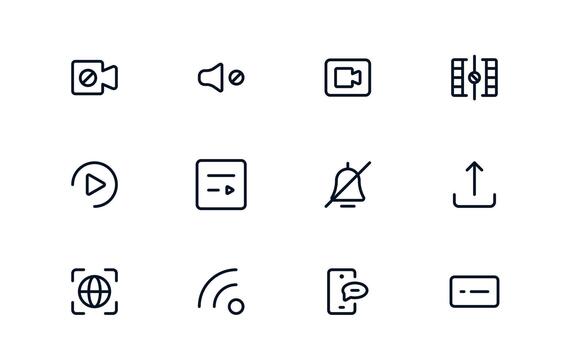 innovador reproducción y medios de comunicación controlar icono conjunto para audio aplicaciones, jugadores, y interactivo ui diseño vector