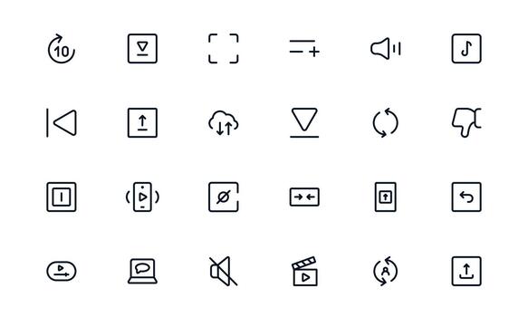 Dynamic Playback and Media Control Icon Set for Music Streaming, Platforms, and UI and UX Projects vector