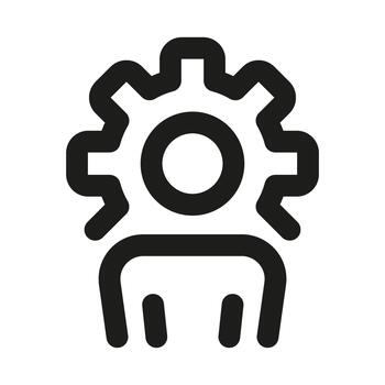 profesional proyecto gerente icono representando liderazgo, planificación, equipo coordinación, y flujo de trabajo vector