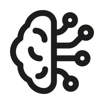 Innovative Artificial Brain icon representing AI, machine learning, intelligence, and smart technology vector
