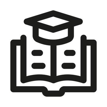 Modern Education icon representing learning, knowledge, teaching, and academic development tools vector