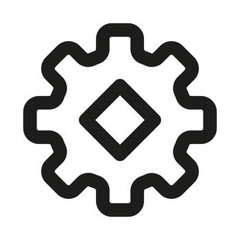 Modern Setting icon representing configuration, customization, preferences, and system control vector