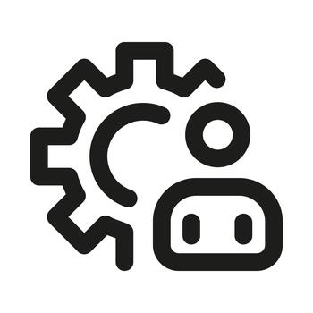 Professional User Management icon representing account control, team supervision, and workflow vector