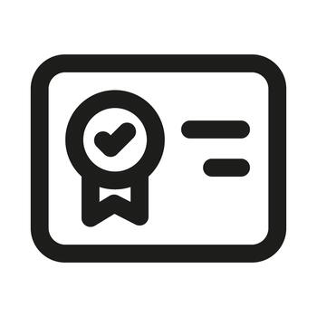 Professional Certificate icon representing achievement, award, validation, and professional recognition vector