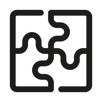 Creative Puzzle icon depicting problem solving, strategy, critical thinking, and teamwork solutions vector