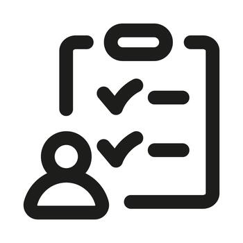 Professional User Checklist icon representing task management, organization, and productivity tools vector