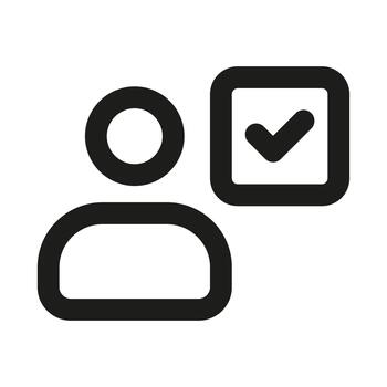 Professional User Approved icon representing verification, trust, confirmation, and account security vector