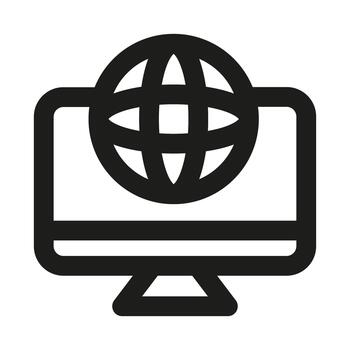 Modern Globe Internet icon representing web connectivity, online communication, and global network vector