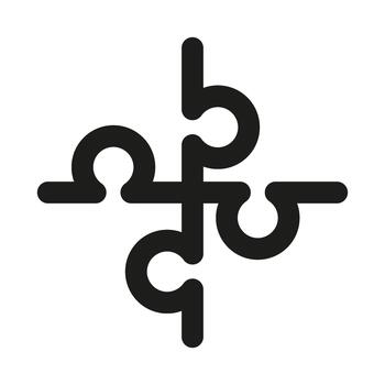 Creative Puzzle icon representing problem solving, strategy, thinking, and teamwork solutions vector