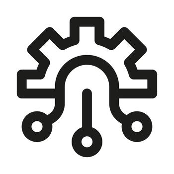 Innovative Digital Transformation icon representing technology upgrade, workflow, and business growth vector