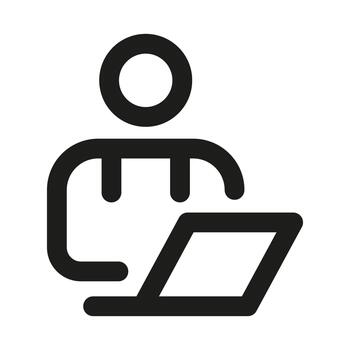 Modern Work on Laptop icon representing remote work, productivity, and digital business tasks vector