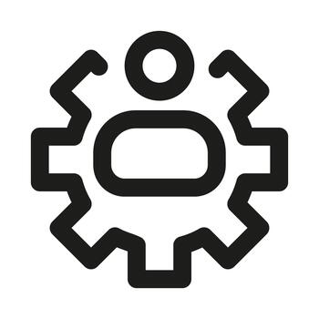 Professional User Management icon representing account control, team supervision, and workflow tasks vector