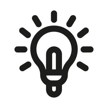 creativo bombilla icono representando ideas, innovación, inspiración, y problema resolviendo conceptos vector