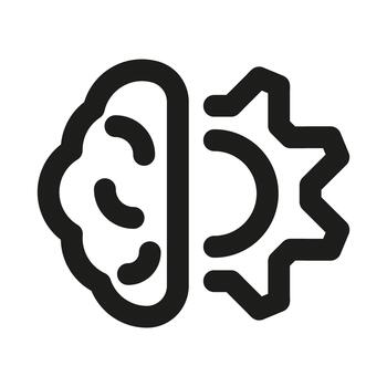 creativo humano cerebro con engranaje icono representando inteligencia, innovación, problema resolviendo, y ideas vector