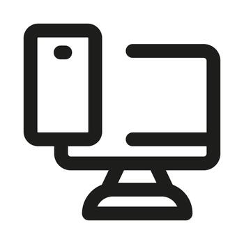 moderno dispositivos icono enfatizando tecnología, conectividad, electrónica, y digital herramientas uso vector