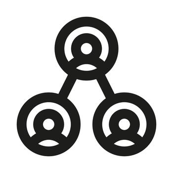 Professional Team Building icon representing networking, collaboration, teamwork, and connections vector