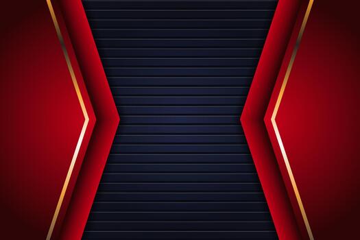 Dark abstract background with red arrow overlap layers. Texture with tansparency horizontal line pattern. vector