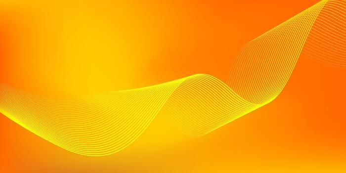 Abstract orange gradient background with shining lines wave. vector