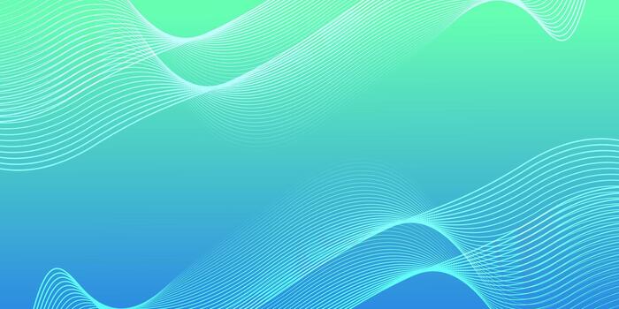 Blue gradient abstract background with dynamic line wave pattern vector