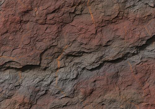 Detailed natural stone texture background with deep red and gray rough surface pattern. photo