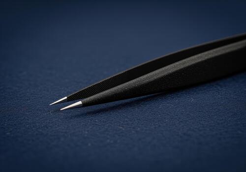 mate negro precisión pinzas con agudo aguja consejos para delicado técnico trabajo foto