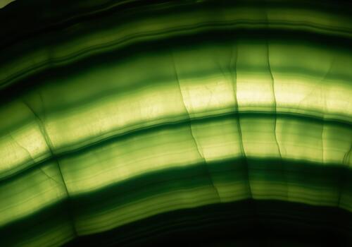 Luxurious macro photograph of a polished green onyx slab revealing its translucent structure photo