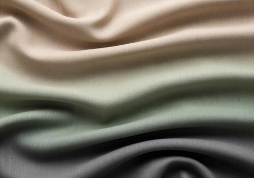 Muted earthy tones gradient fabric texture with soft waves and folds photo