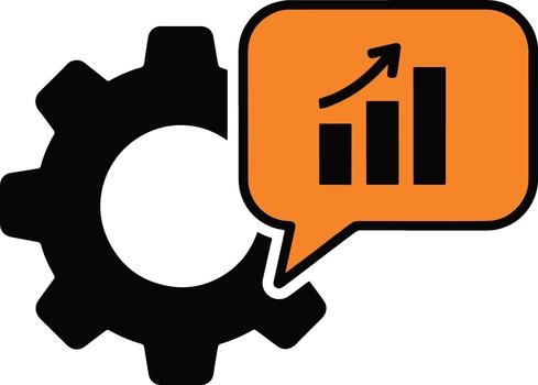 Business Growth Optimization Icon Representing Data Analytics and Performance Improvement Concept vector